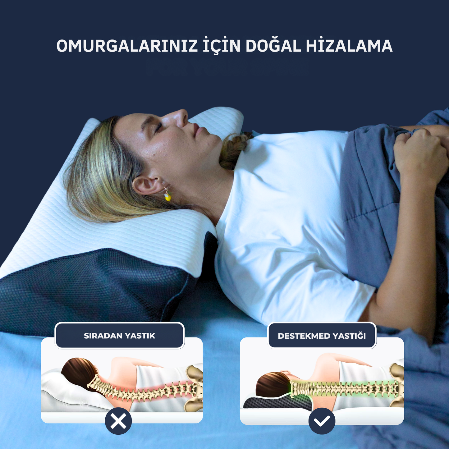 DESTEKMED Ortopedik Visco Uyku Yastığı
